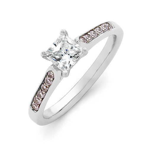 Princess cut pink diamond engagement ring - KL Diamonds
