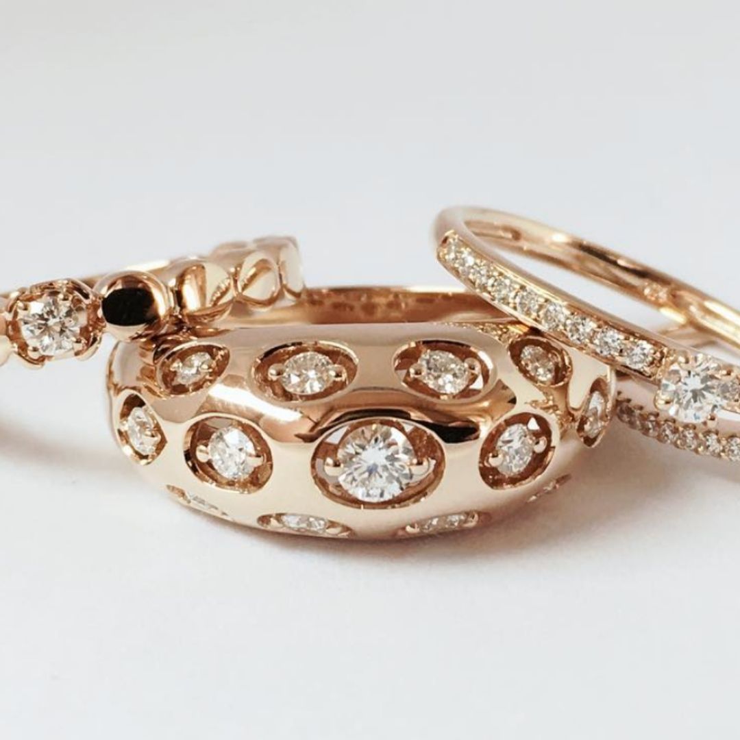 18ct Rose Gold Diamond Ring - KL Diamonds