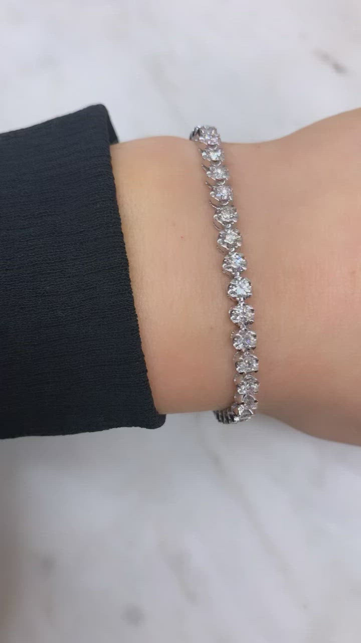 Let's Play 18K White Gold Tennis Diamond Bracelet - Grand