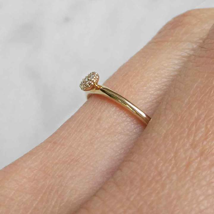 Desert Daisy 9K Gold Stackable Ring