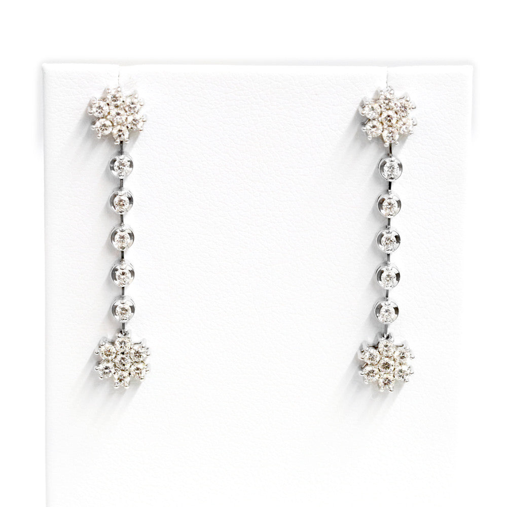 18ct White gold diamond earrings - KL Diamonds