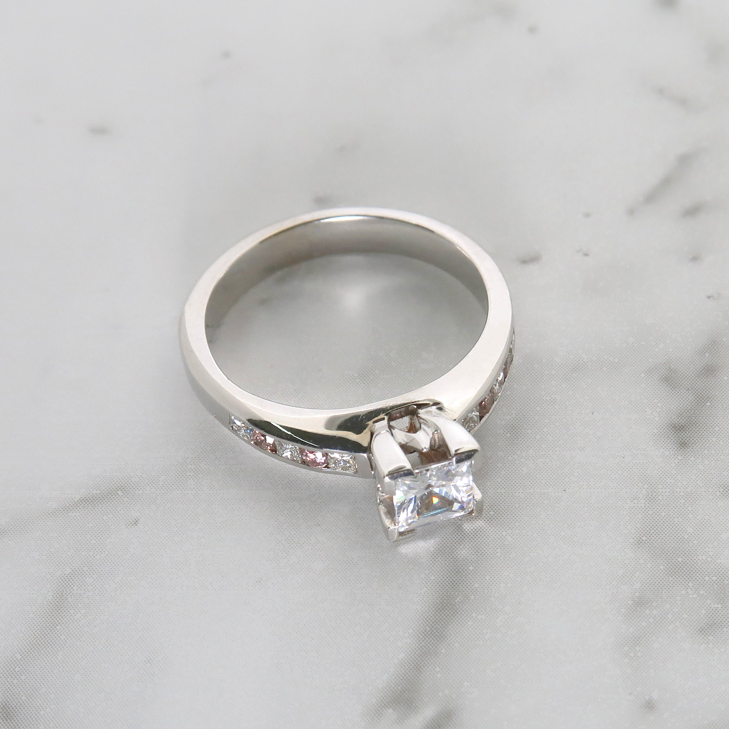 Valentine Plaza Cubic Zirconia Pink Diamond Engagement Ring