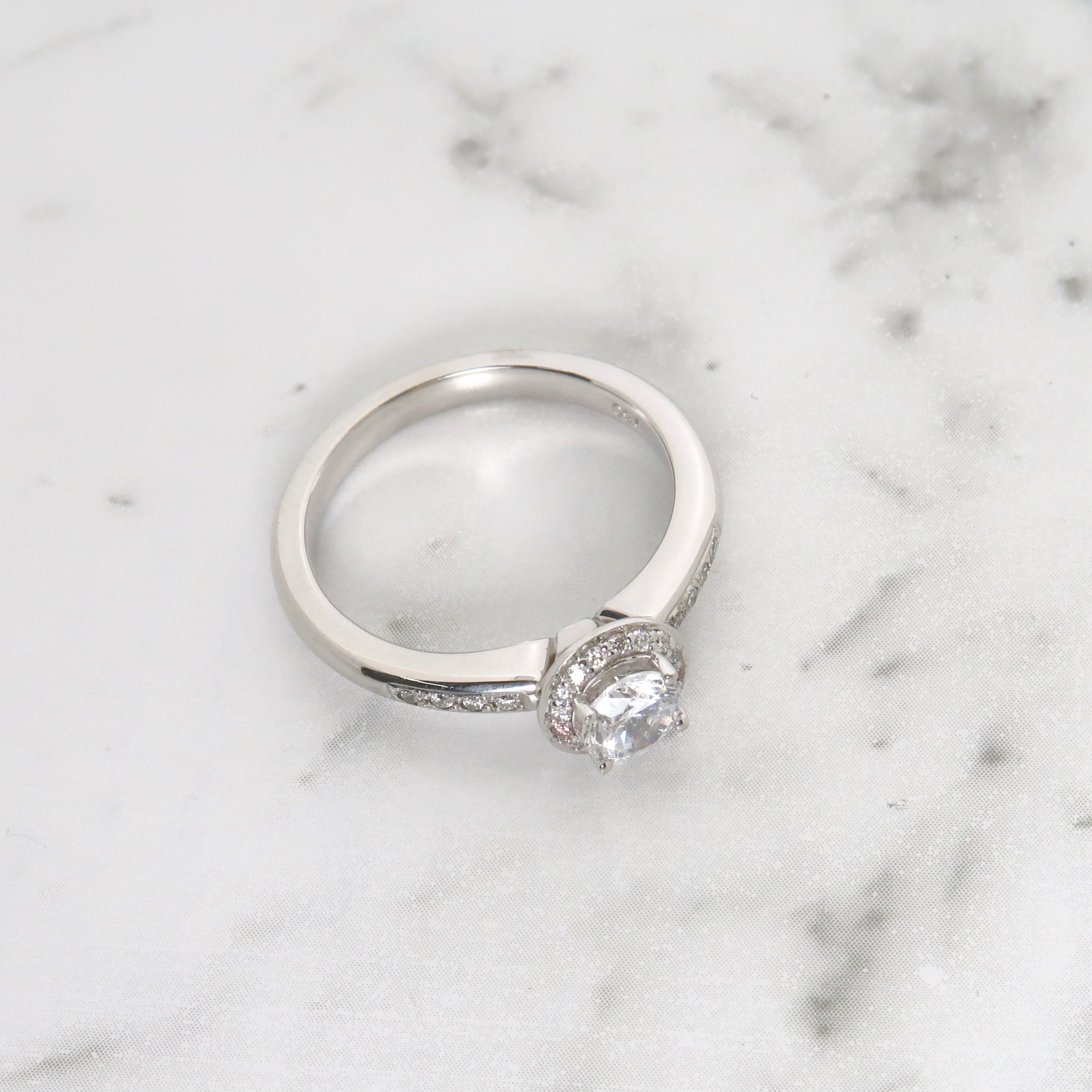 Venus Dome Cubic Zirconia Pink Diamond Engagement Ring