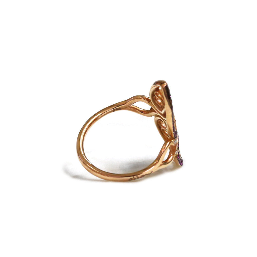 18ct Rose gold ruby and diamond ring - KL Diamonds