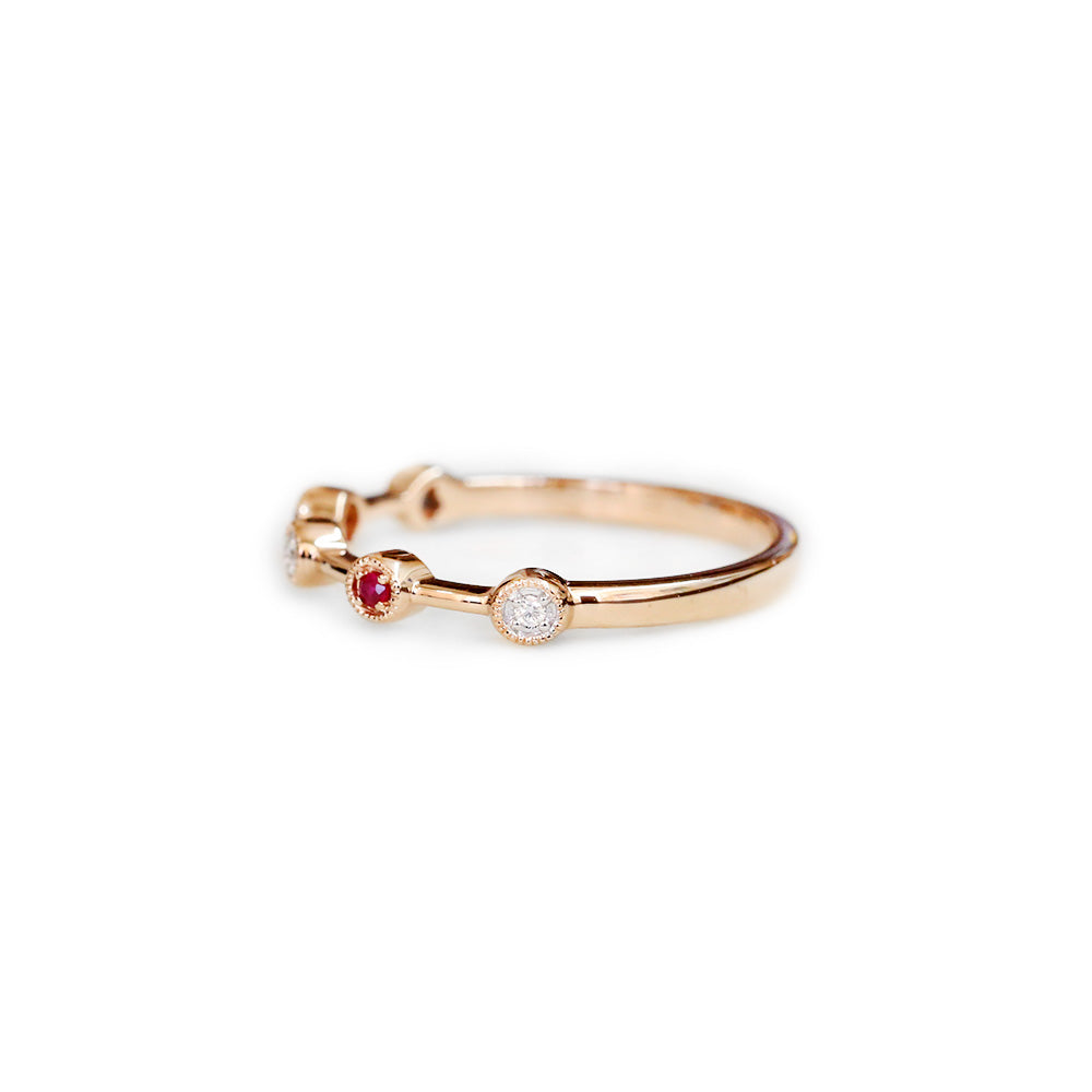 18ct Rose gold ruby & diamond ring - KL Diamonds