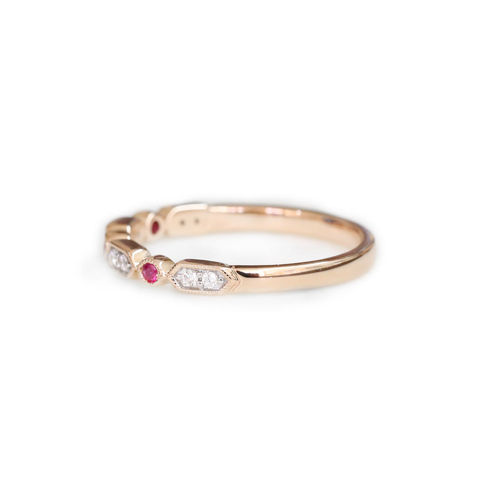 18ct Rose gold ruby & diamond ring - KL Diamonds