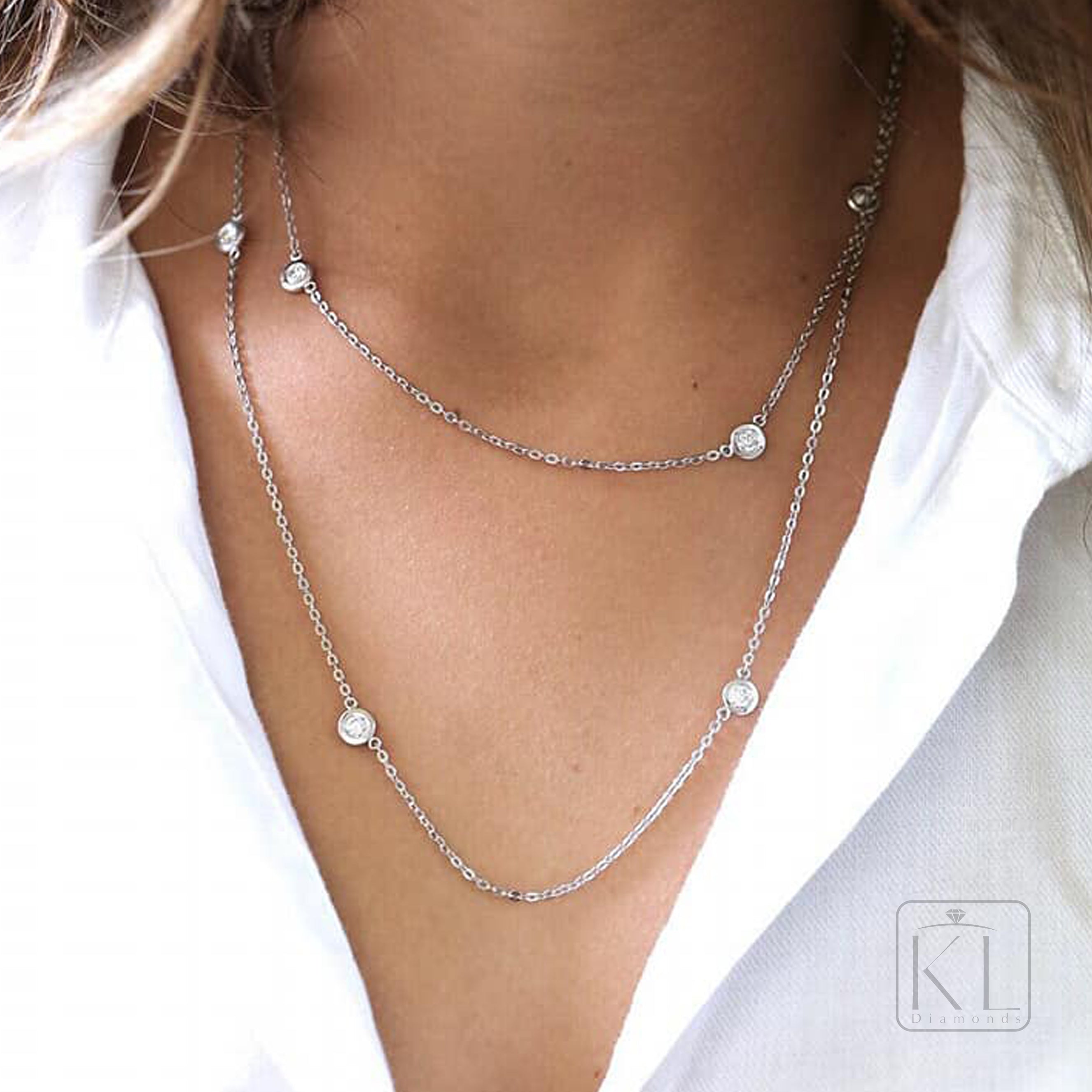 Yardley 18ct Rose Gold & Diamond Necklace - KL Diamonds