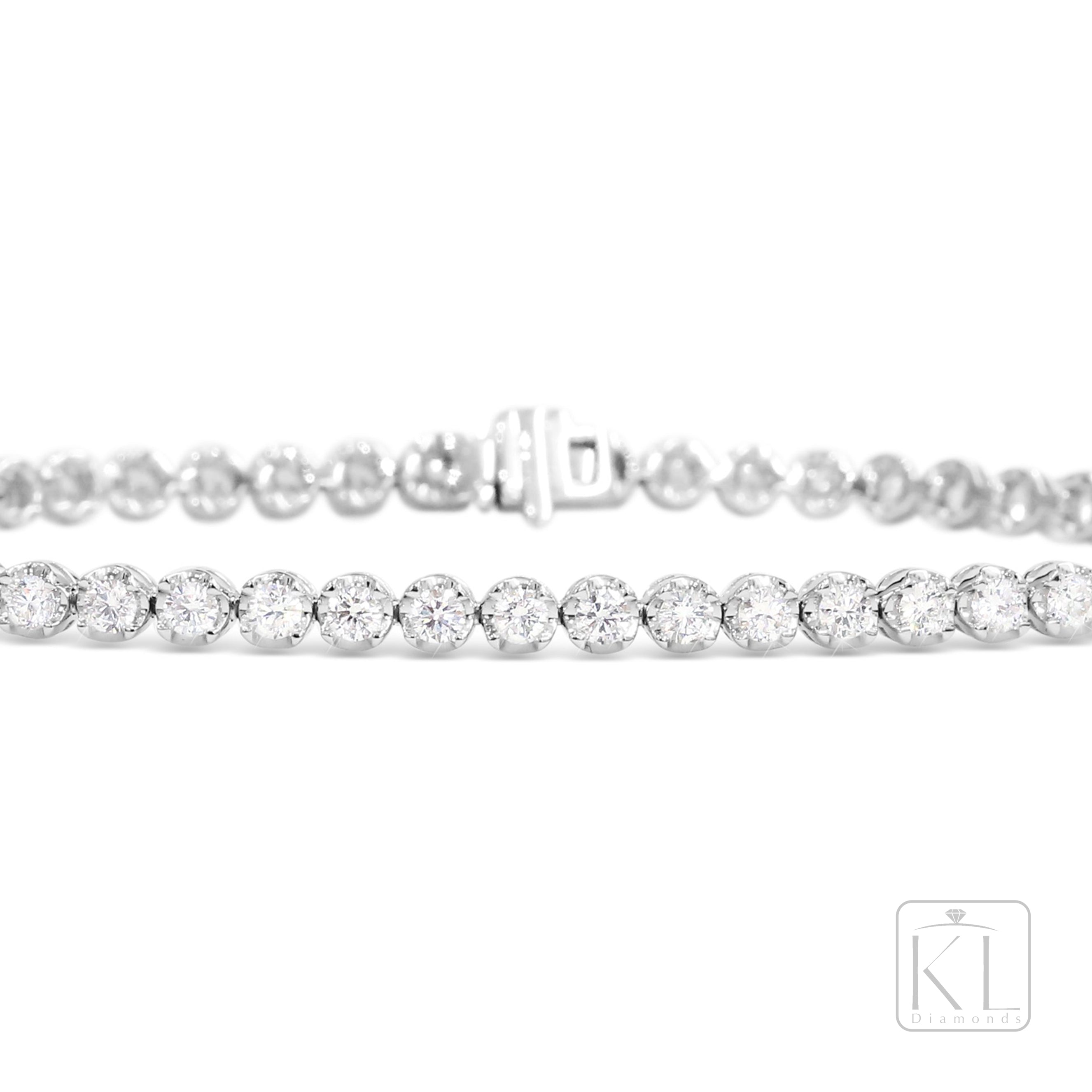 Let's Play 18ct White Gold Tennis Bracelet - Grand - KL Diamonds