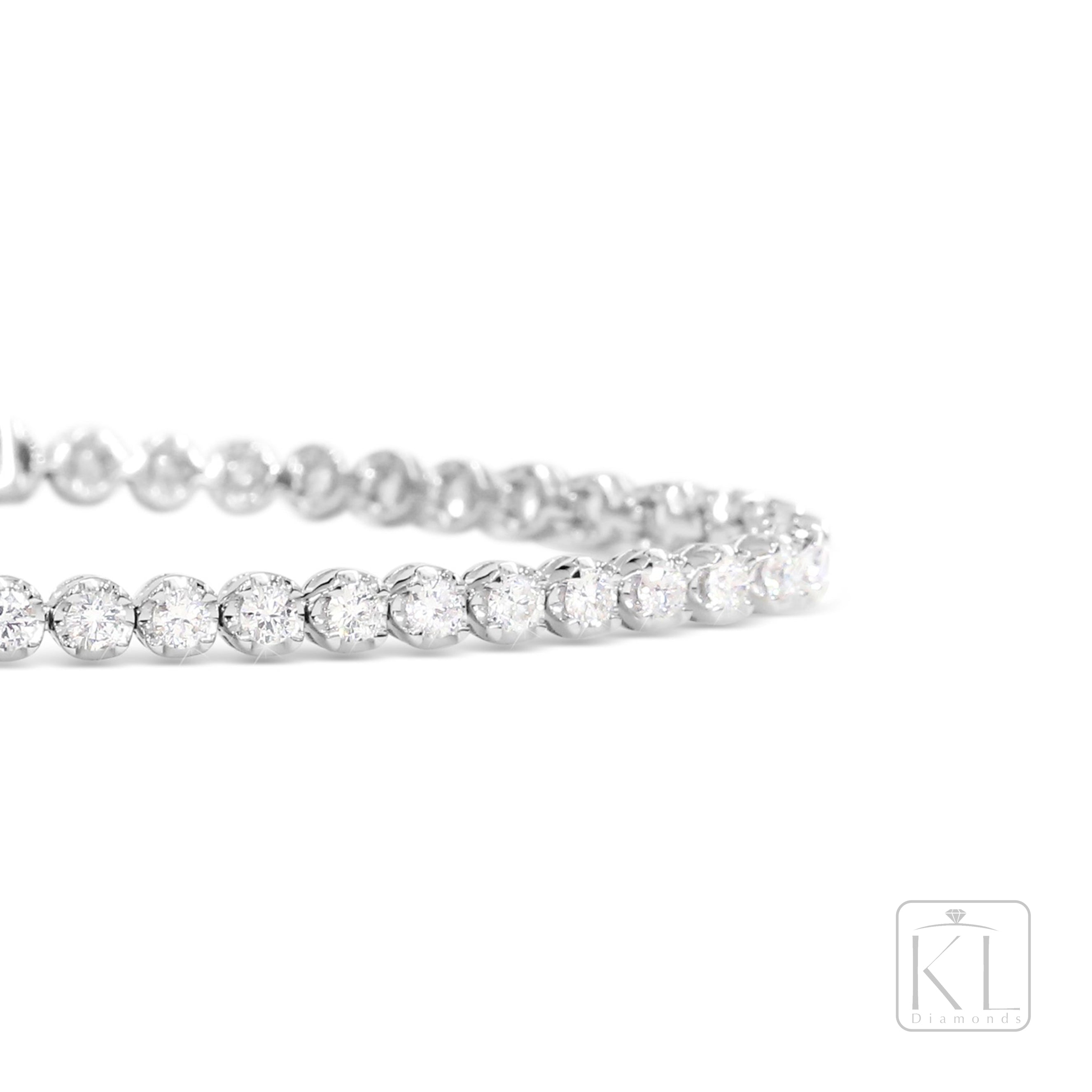Let's Play 18ct White Gold Tennis Bracelet - Grand - KL Diamonds
