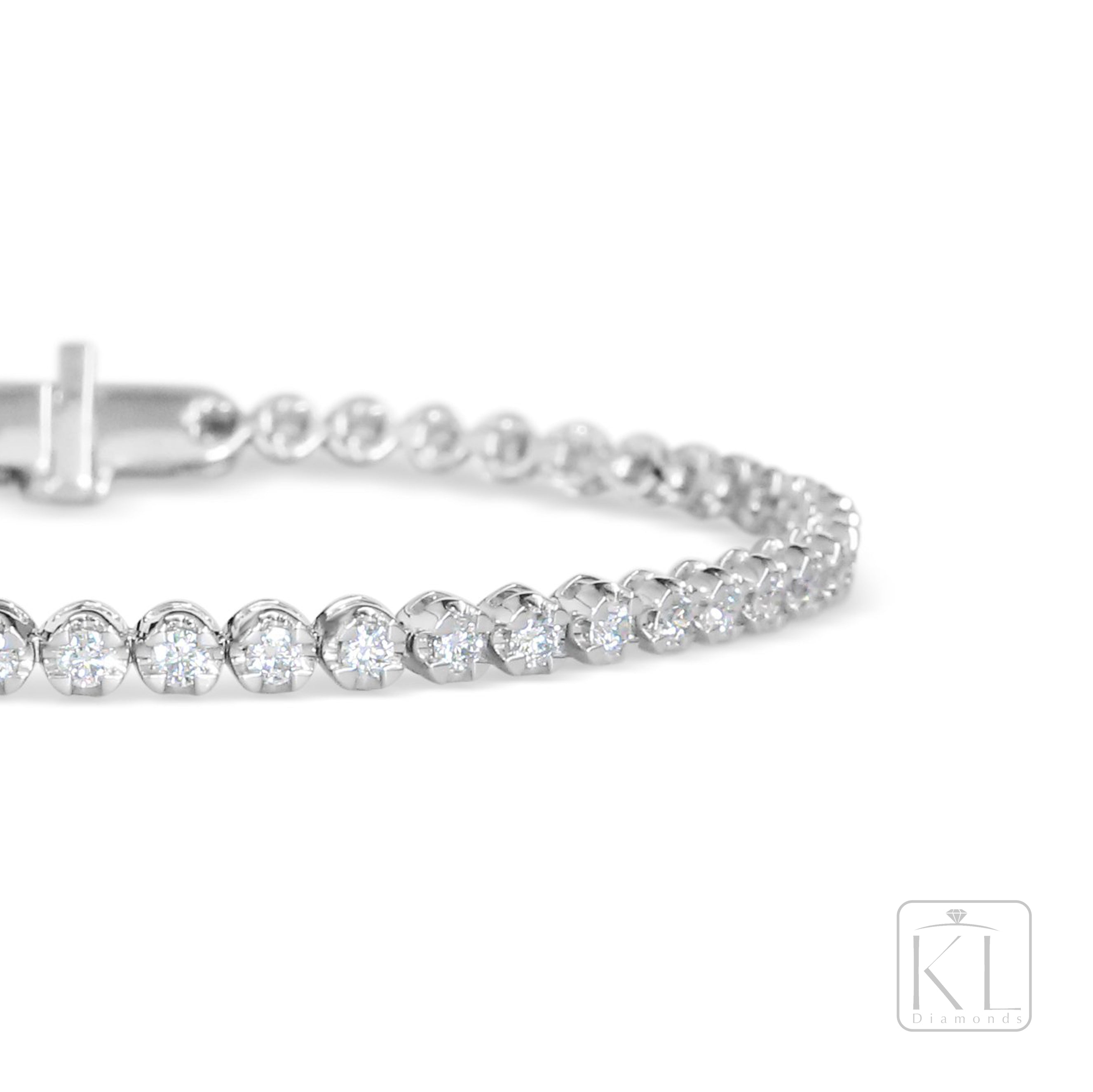Let's Play 18ct White Gold Tennis Bracelet - Midi - KL Diamonds