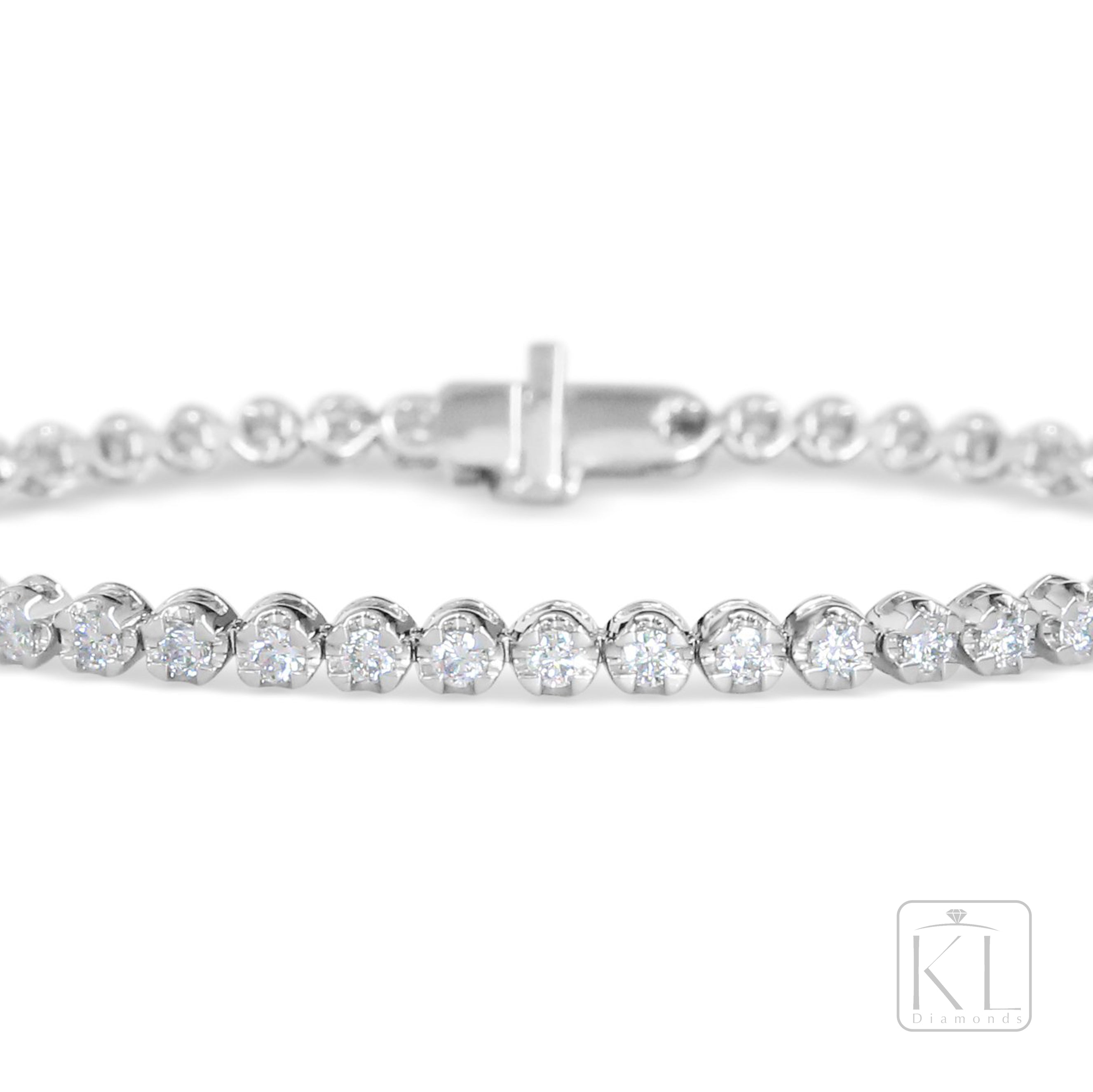 Let's Play 18ct White Gold Tennis Bracelet - Midi - KL Diamonds
