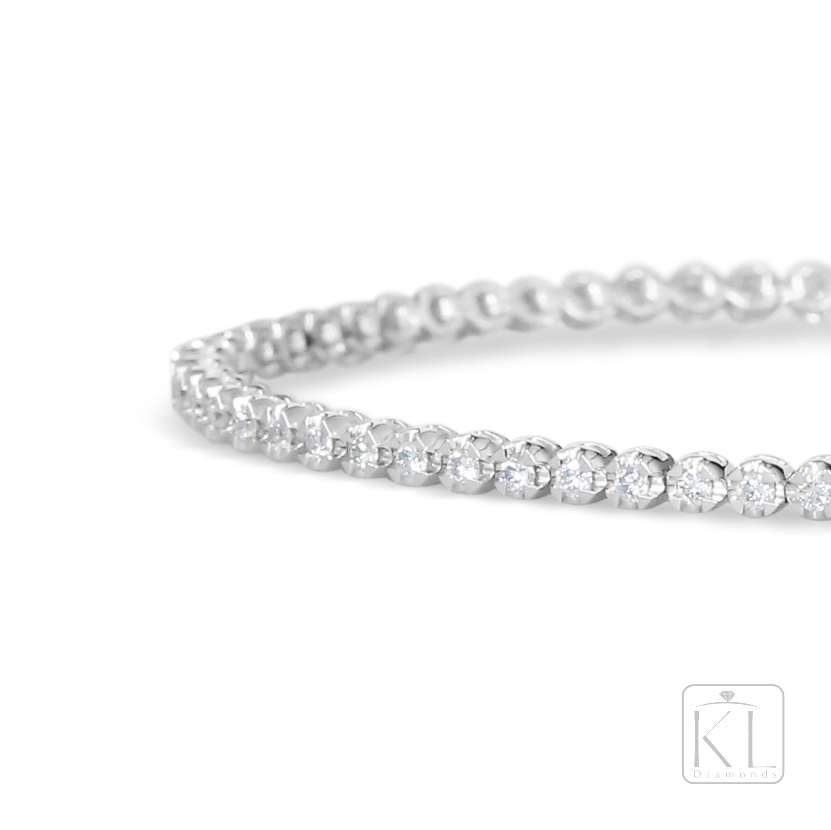 Let's Play 18ct White Gold Tennis Bracelet - Petite - KL Diamonds