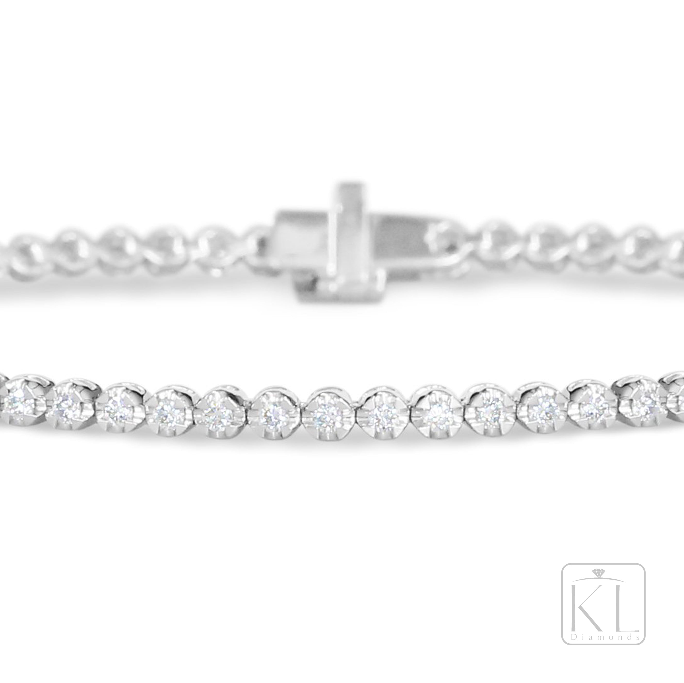 Let's Play 18ct White Gold Tennis Bracelet - Petite - KL Diamonds