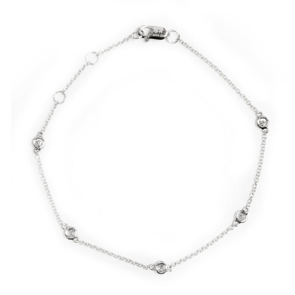 Yardley 5 Diamond 18K White Gold Diamond Bracelet