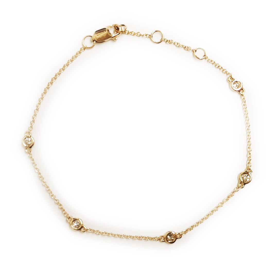 Yardley 5 Diamond 18K Yellow Gold Diamond Bracelet