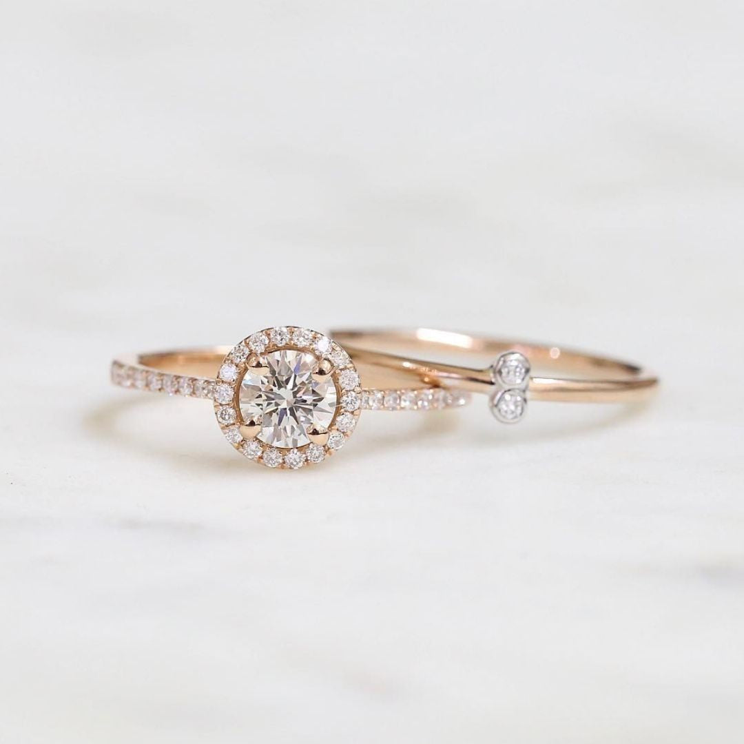 18ct Rose Gold Diamond Engagement Ring - KL Diamonds