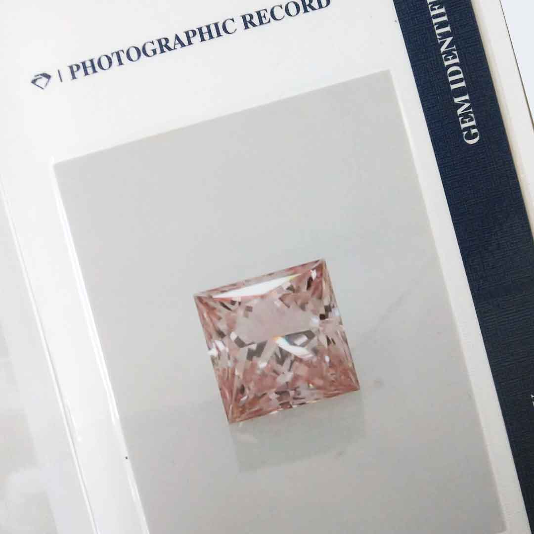 .112ct Authentic Australian Pink Princess Cut Diamond - 8PR