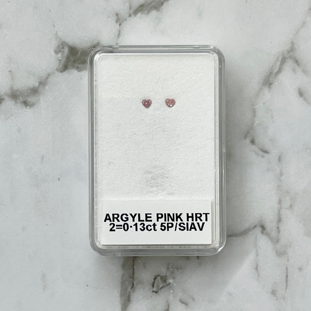 .13ct Authentic Australian Pink Heart Diamonds - 5P