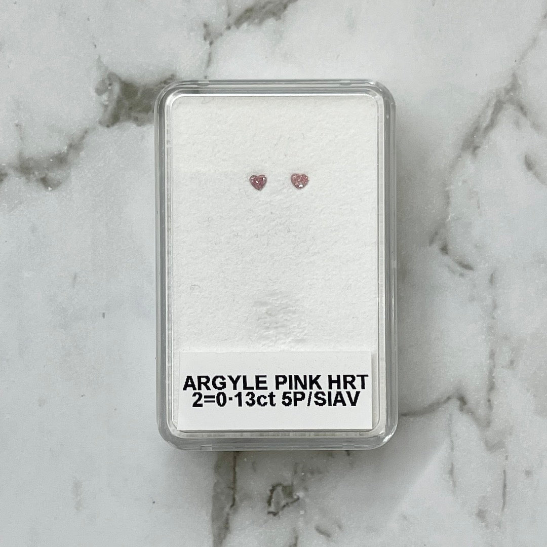 .13ct Authentic Australian Pink Heart Diamonds - 5P