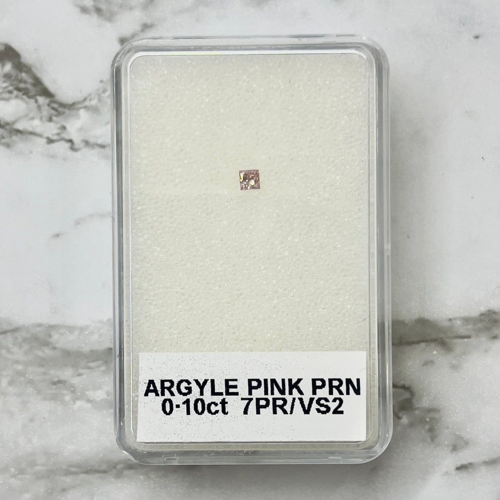 .10ct Authentic Australian Pink Princess Cut Diamond - 7PR