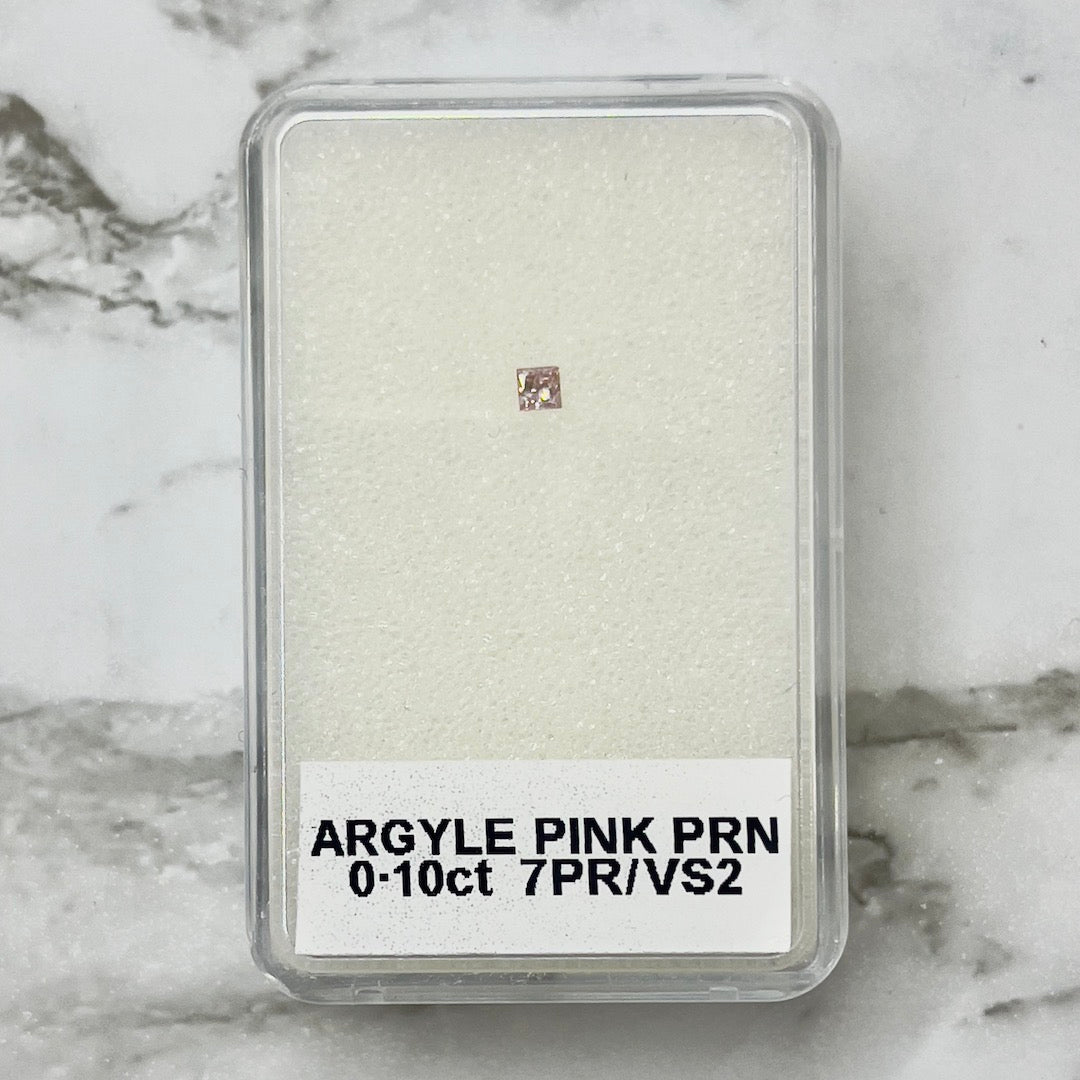 .10ct Authentic Australian Pink Princess Cut Diamond - 7PR
