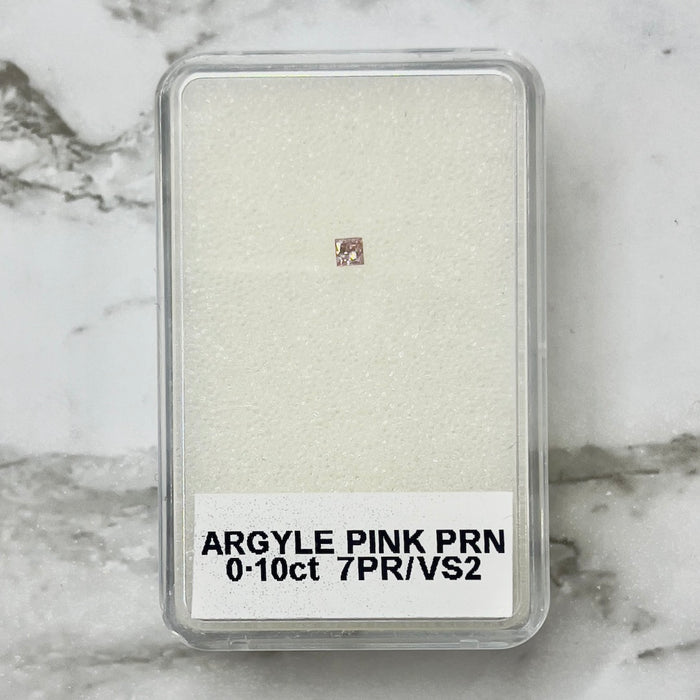 .10ct Authentic Australian Pink Argyle Princess Cut Diamond - 7PR