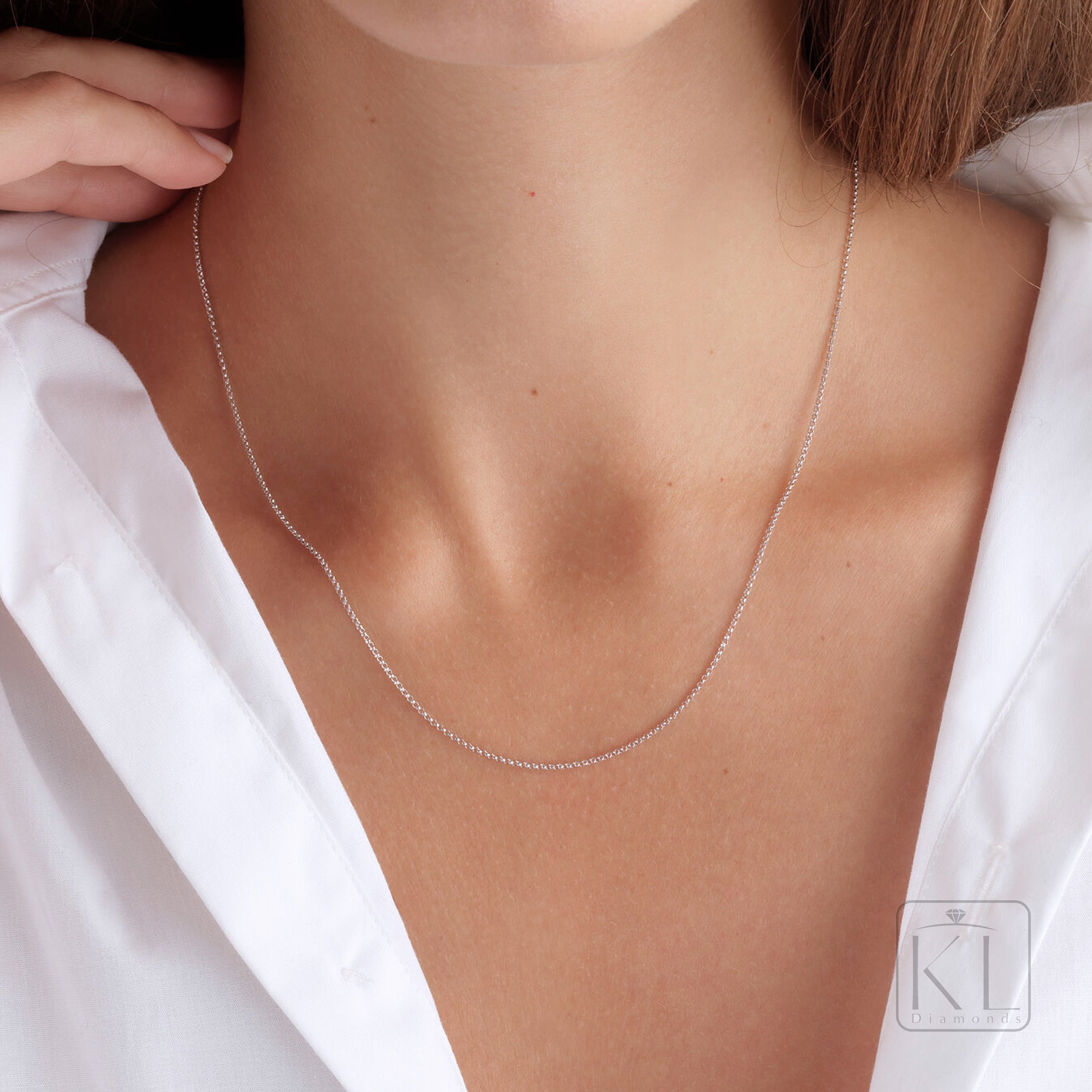 Classic 18ct White Gold Chain - KL Diamonds