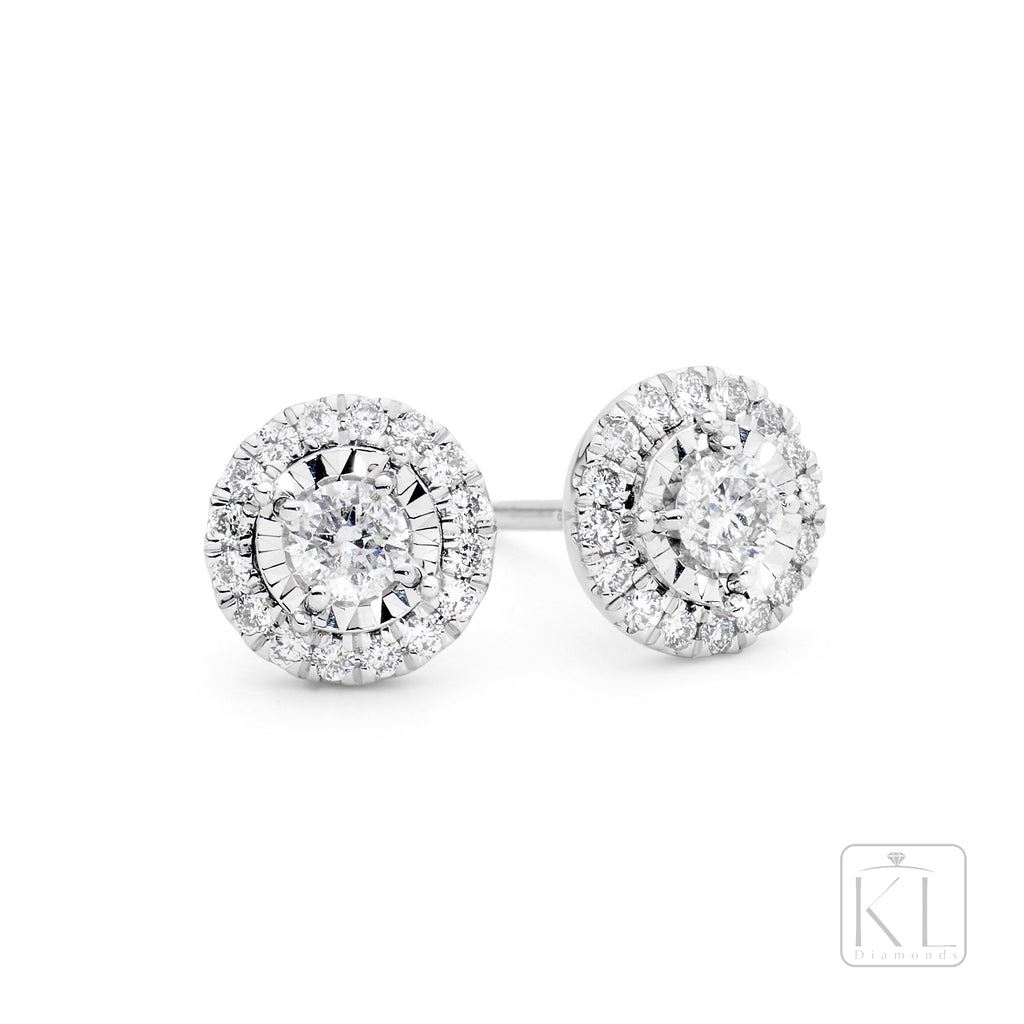 Cloud 9ct Gold & Diamond Earrings - KL Diamonds