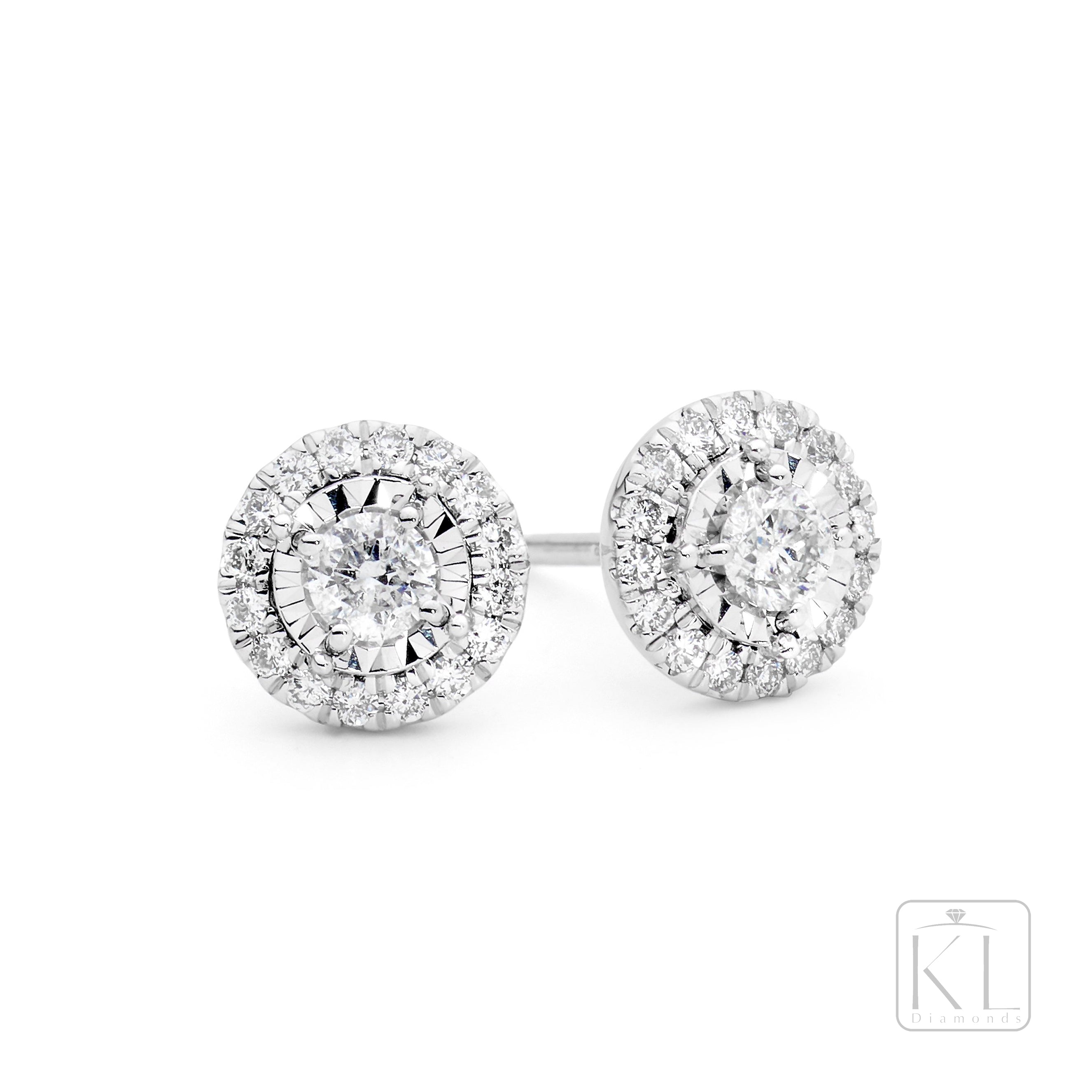 Cloud 9ct Gold & Diamond Earrings - KL Diamonds