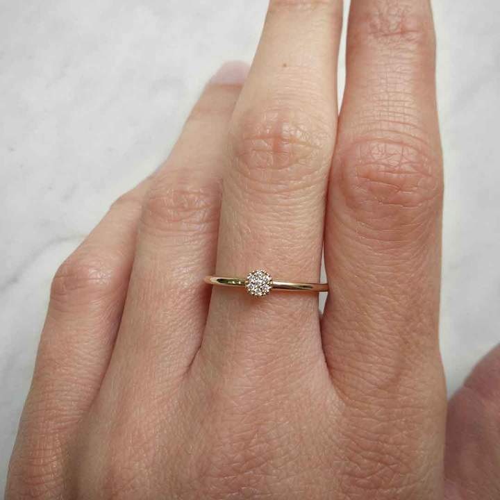 Desert Daisy 9K Gold Stackable Ring