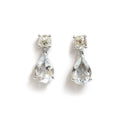 18ct White gold Aquamarine and diamond earrings - KL Diamonds
