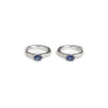 18ct White gold sapphire and diamond hoop earrings - KL Diamonds