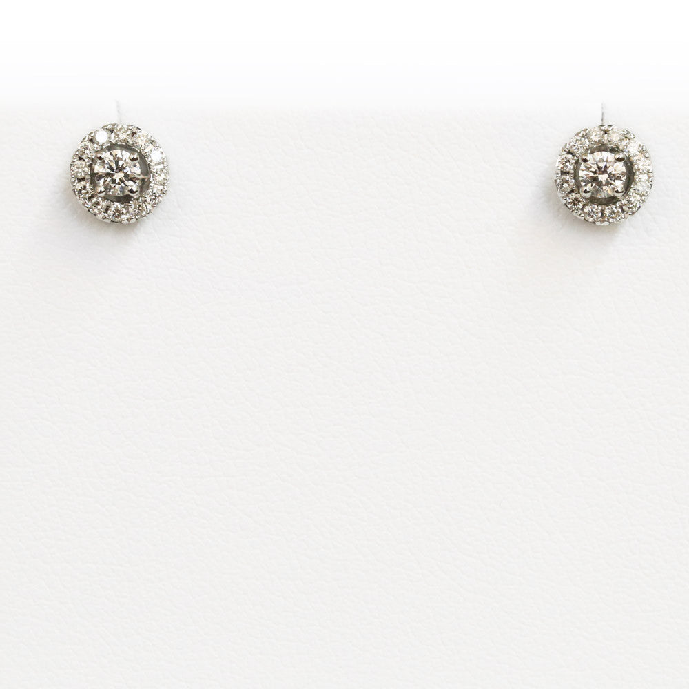 18ct White gold diamond studs - KL Diamonds
