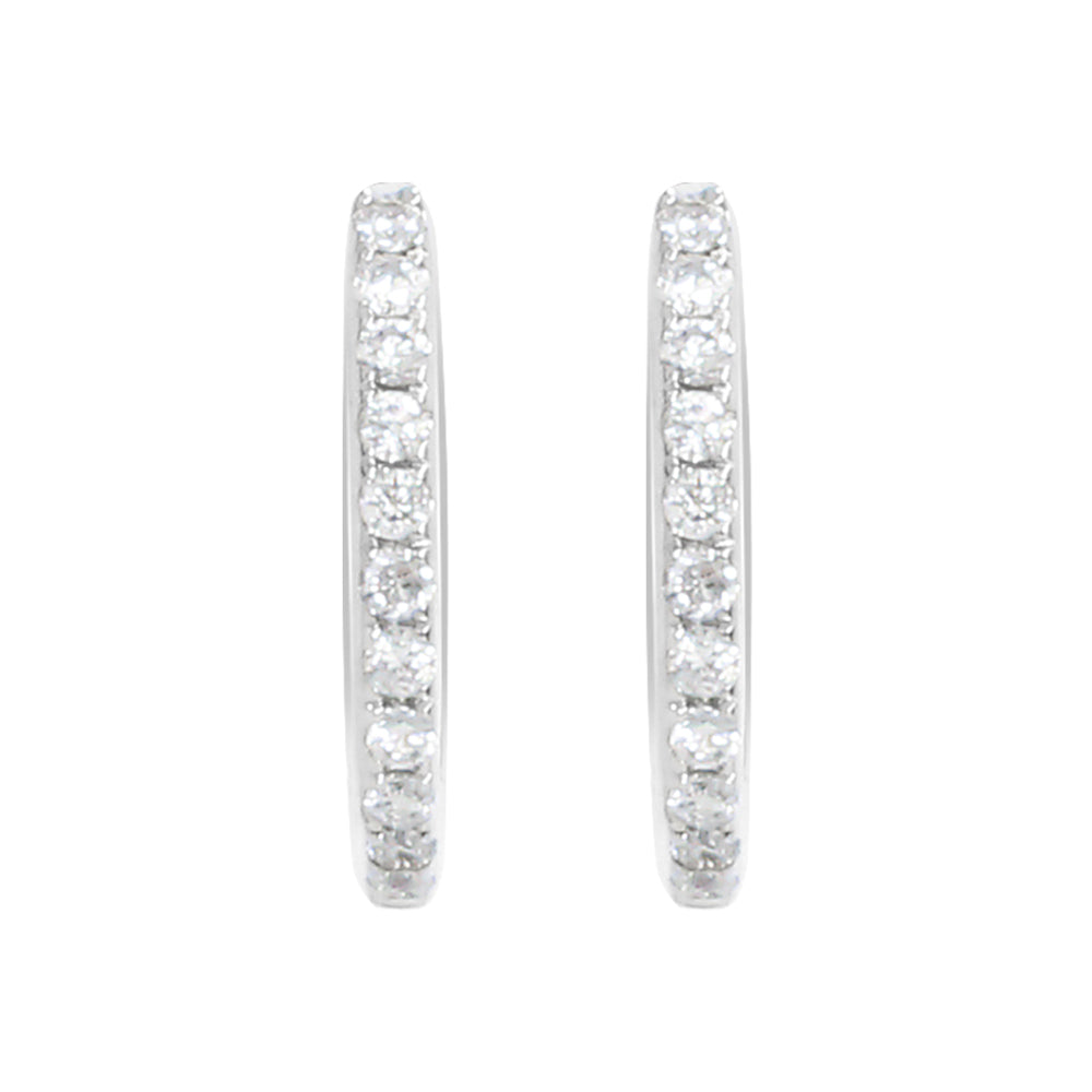 18ct White gold diamond hoops - KL Diamonds