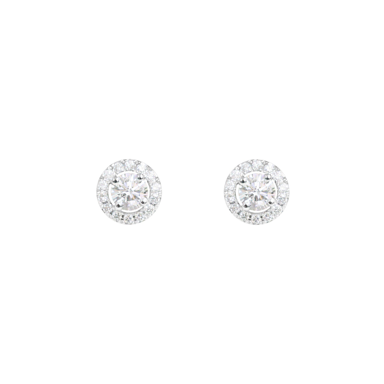 18ct White gold diamond studs - KL Diamonds