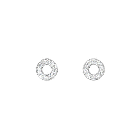 18ct white gold diamond circle studs - KL Diamonds