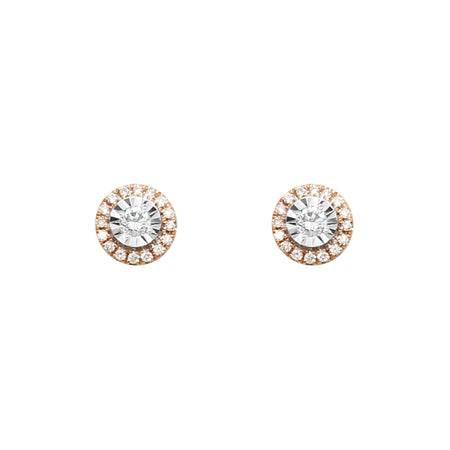 18ct Rose Gold Diamond Earrings - KL Diamonds