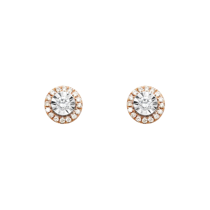 18ct Rose Gold Diamond Earrings - KL Diamonds