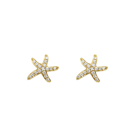 18ct Yellow gold starfish earrings - KL Diamonds
