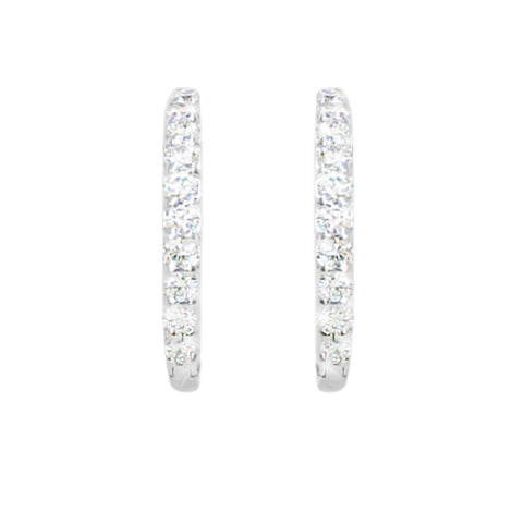 18ct White gold diamond hoop earrings - KL Diamonds