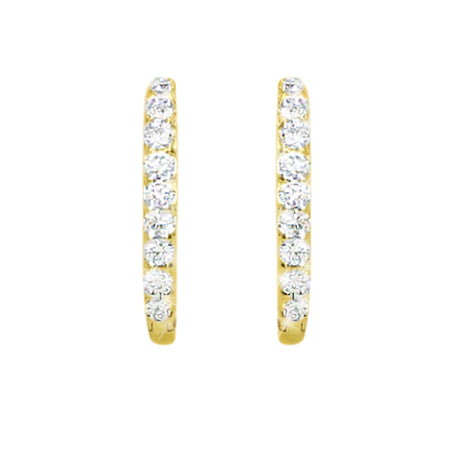 18ct Yellow gold diamond hoop earrings - KL Diamonds