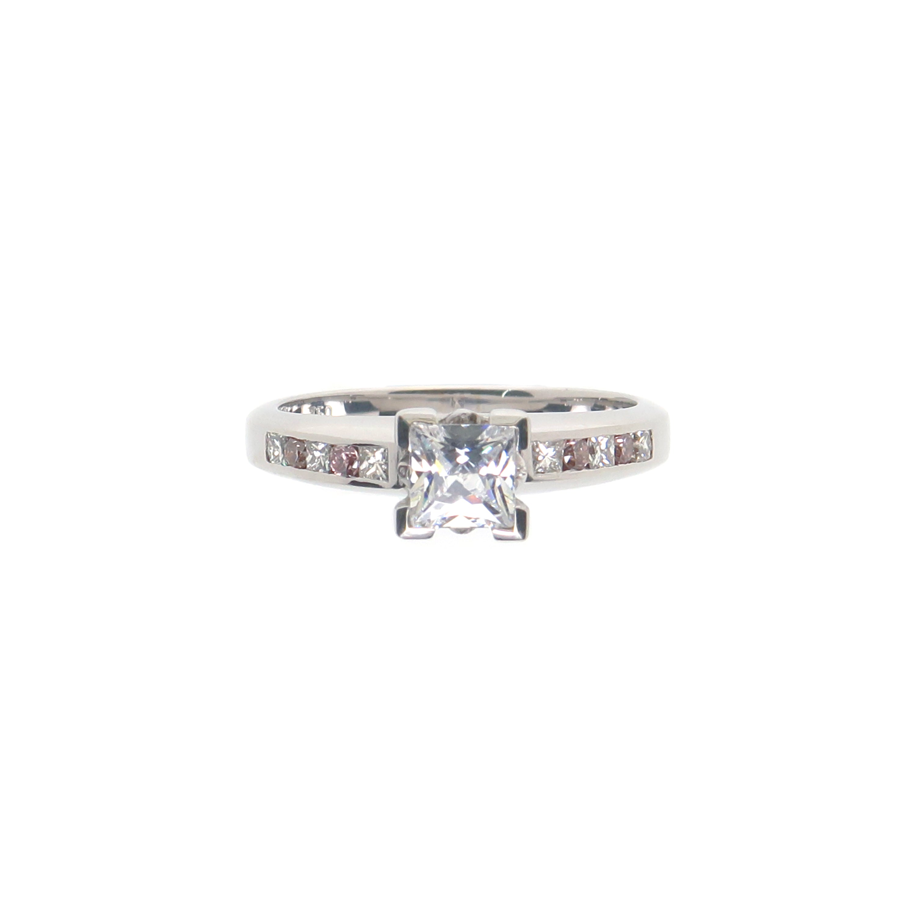 Valentine Plaza Cubic Zirconia Pink Diamond Engagement Ring