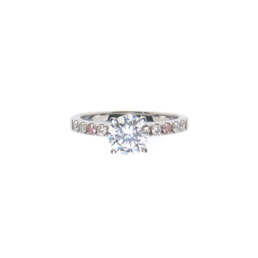 Swan Waltz Cubic Zirconia Pink Diamond Engagement Ring