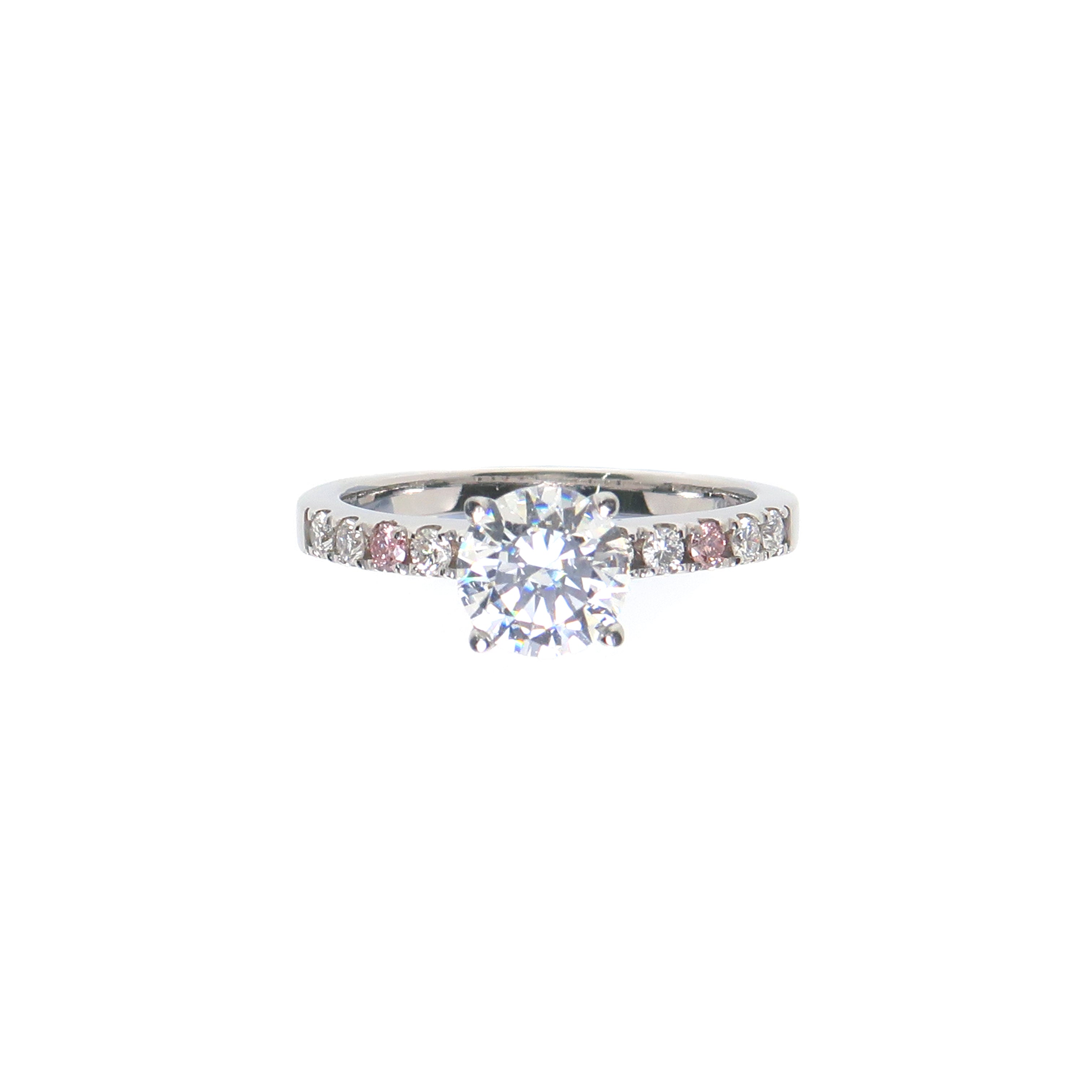 Swan Waltz Cubic Zirconia Pink Diamond Engagement Ring