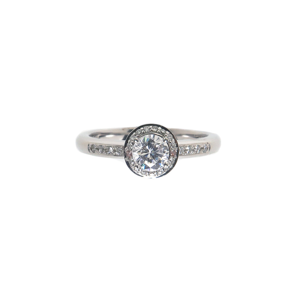 Venus Dome Cubic Zirconia Pink Diamond Engagement Ring