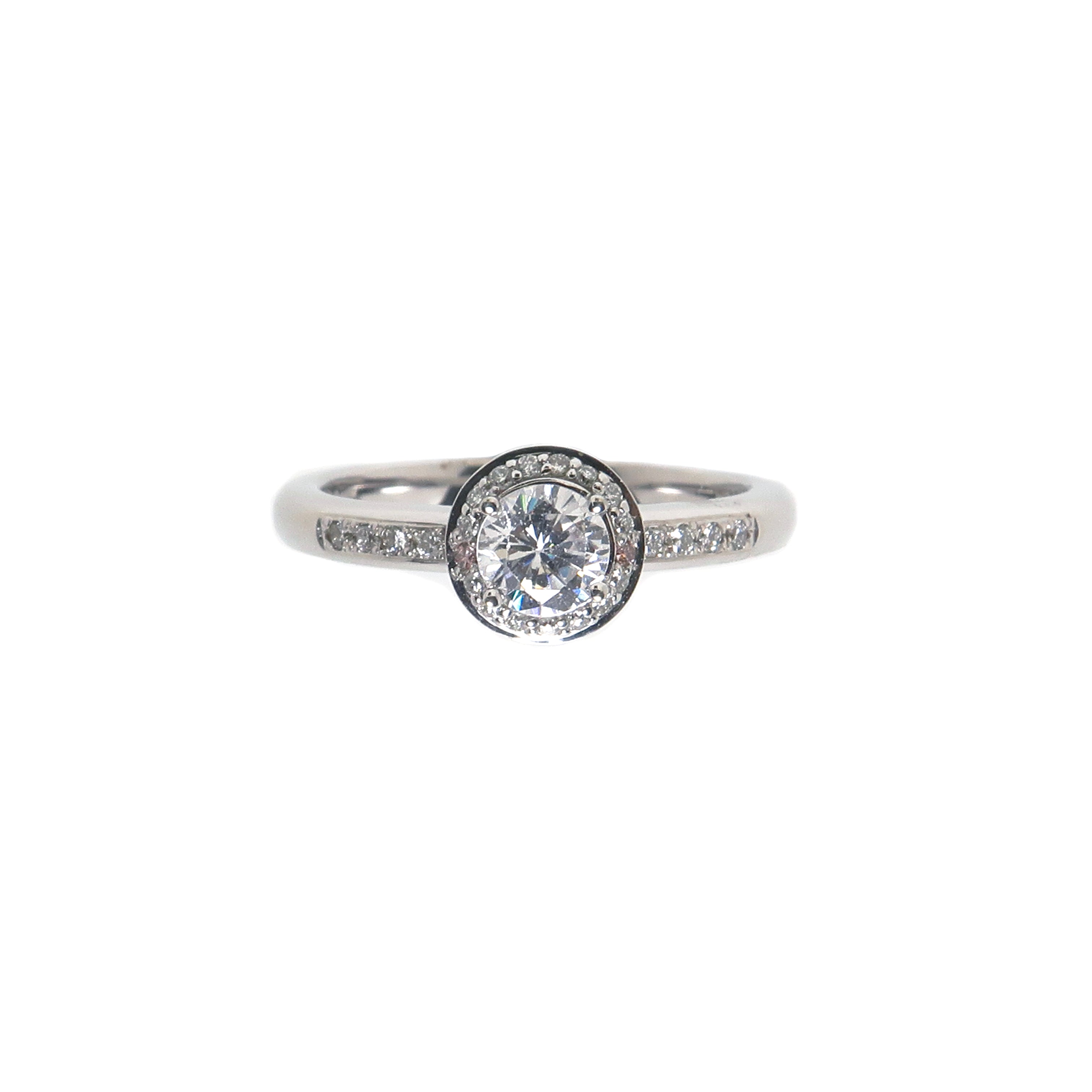 Venus Dome Cubic Zirconia Pink Diamond Engagement Ring