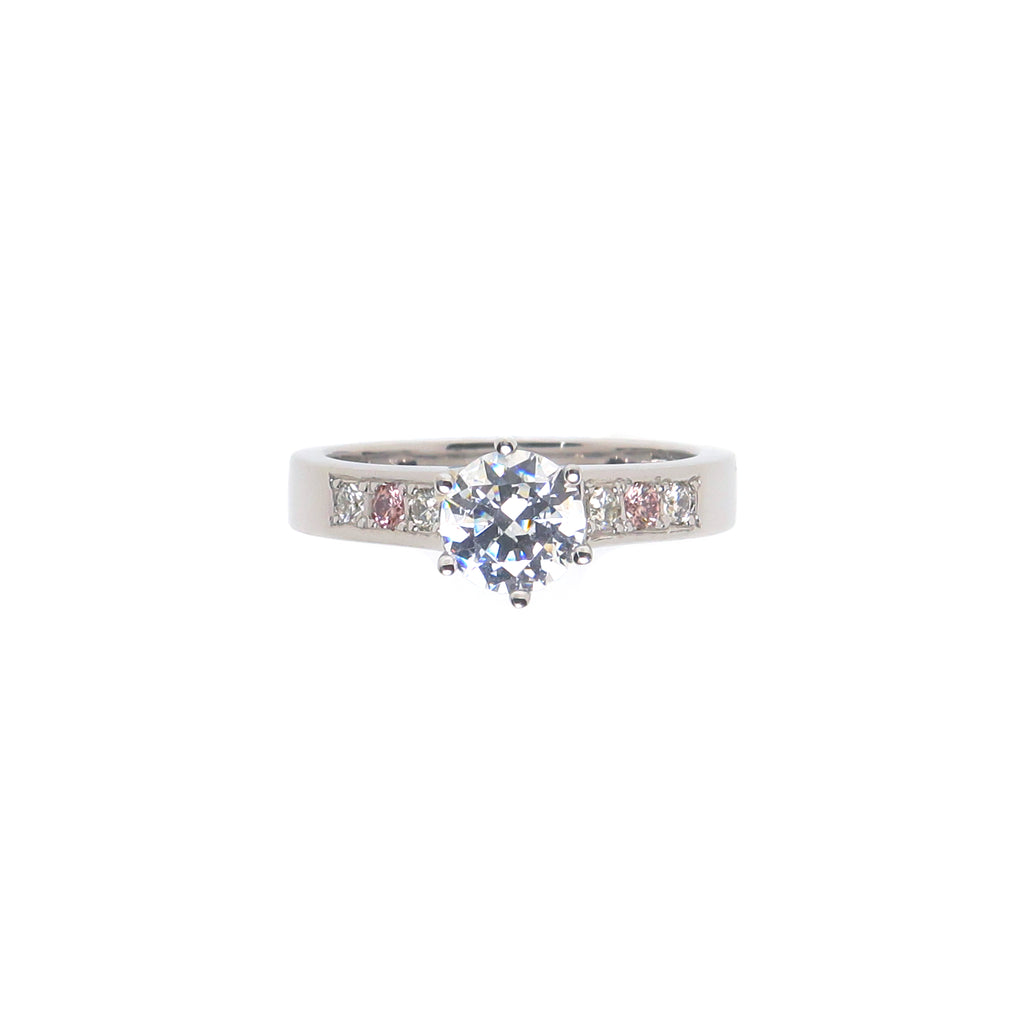 Unwavering Loyalty Cubic Zirconia Pink Diamond Engagement Ring