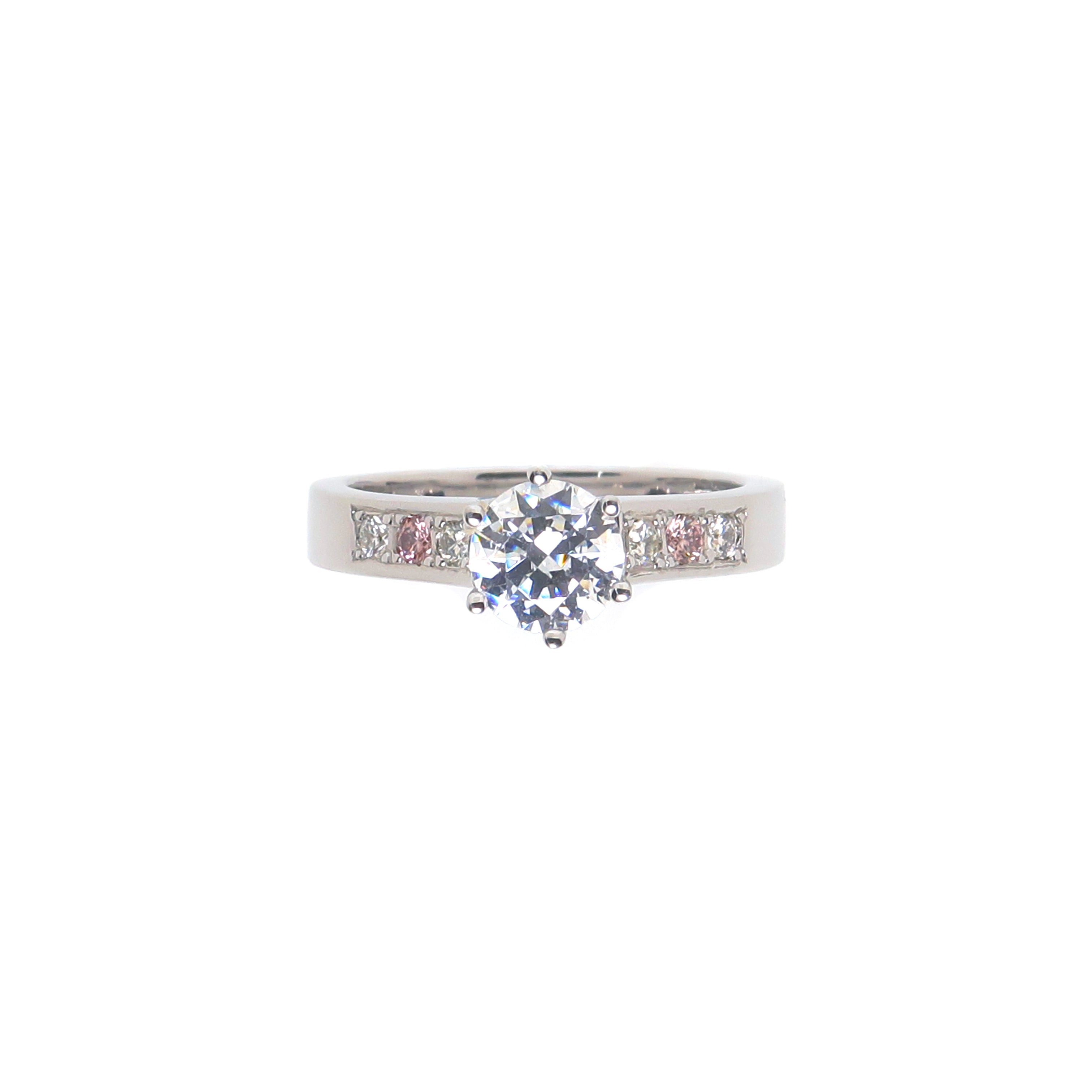 Unwavering Loyalty Cubic Zirconia Pink Diamond Engagement Ring