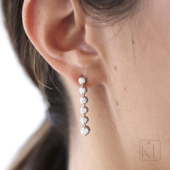 Highrise 18ct White Gold & Diamond Drop Earrings - KL Diamonds