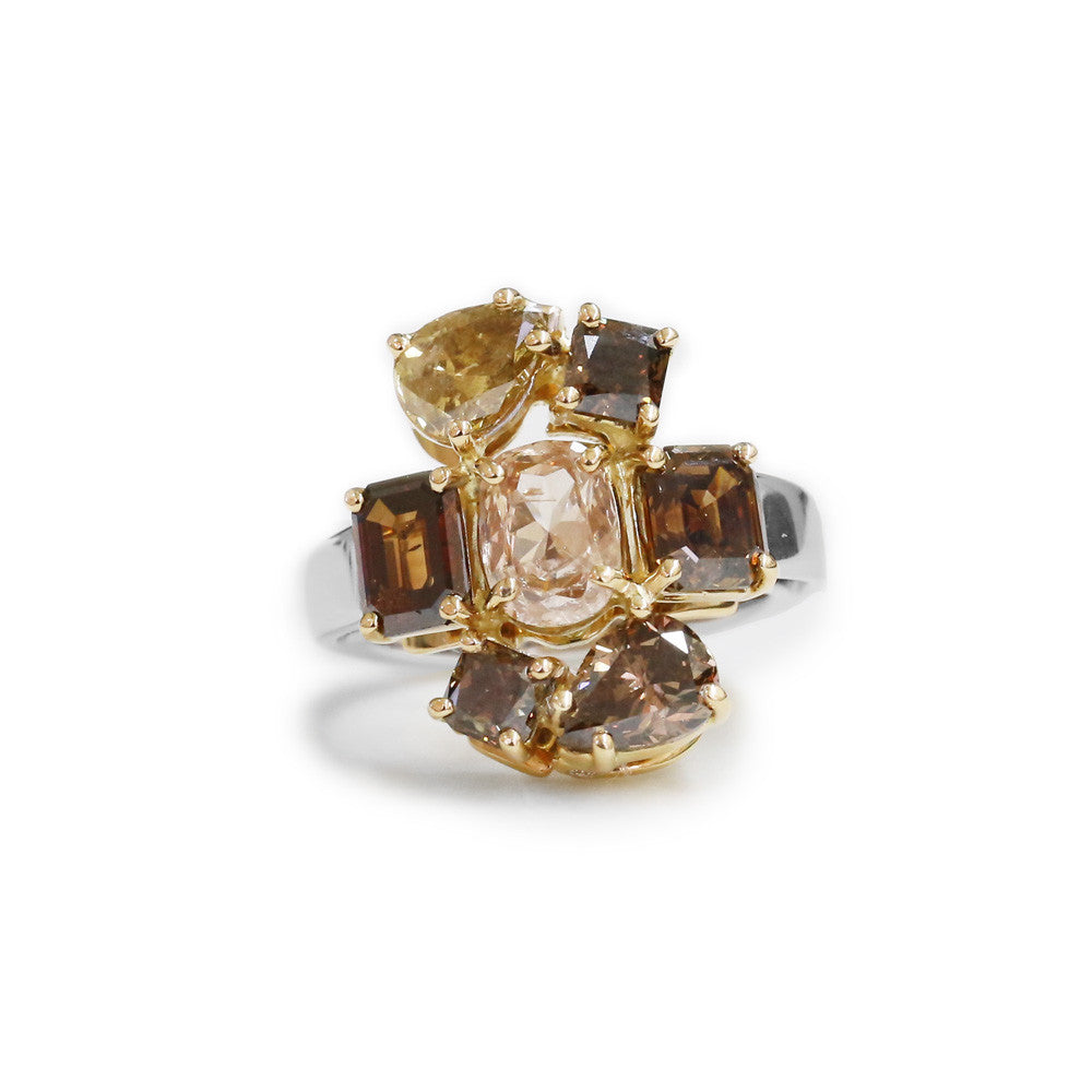 18ct Two tone diamond ring - KL Diamonds